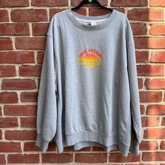 Nike Hoops Championship Hour Basketball Sweatshirt  gray 3X NEW - Picture 2 of 7